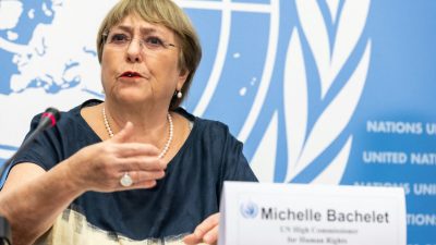 Верховный комиссар ООН по правам человека Мишель Бачелет на последней пресс-конференции перед истечением её мандата в ООН. Женева, 25 августа 2022 г. (Pierre Albouy/Reuters)