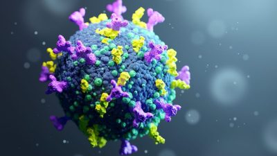3D-иллюстрация мутирующего вируса, вызывающего COVID-19. (James Thew/Adobe Stock)