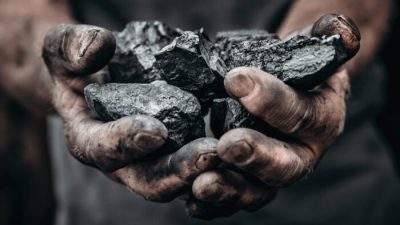 Уголь в руках шахтёра. Фото:(Parilov/Adobe Stock)