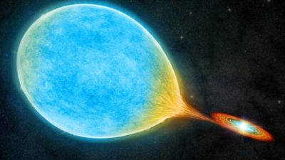 Иллюстрация. Белый карлик и более крупная, подобная солнцу звезда, образующая «катастрофическую» двойную систему, показанную на этом недатированном раздаточном изображении.  (M. Weiss/Center for Astrophysics/Harvard & Smithsonian/handout via Reuters)