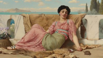 «Тихий питомец», 1906 год, Джон Уильям Годвард. Масло на холсте. Частная коллекция. (Всеобщее достояние)
