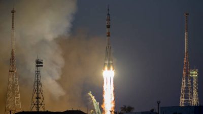 Запуск ракеты «Союз МС-22» с Байконура. (Bill Ingalls/NASA via Getty Images)